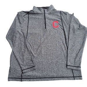 Antigua Men's XL 1/4 Zip Fitted Pullover Jacket Golf Sports Black White Red 2016